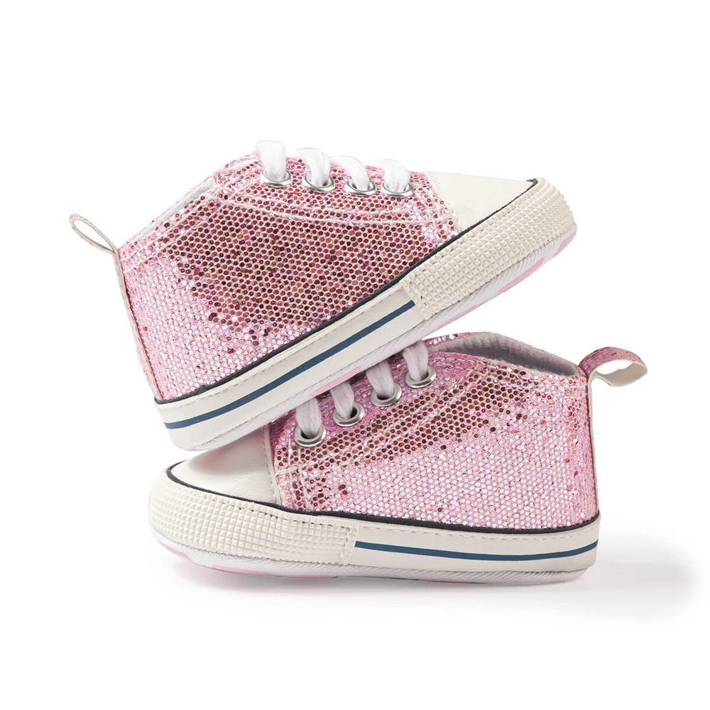 Lunari Glitz Baby Sneaker – Glitter Babyschoenen Meisje – Antislip – Eerste Stap Schoentjes - 0-1,5 Jaar