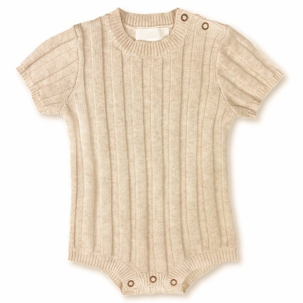 CozyNest Gebreide Baby Romper 0–2 Jaar | Zachte Katoenmix & Ribmotief | Comfortabele Babykleding