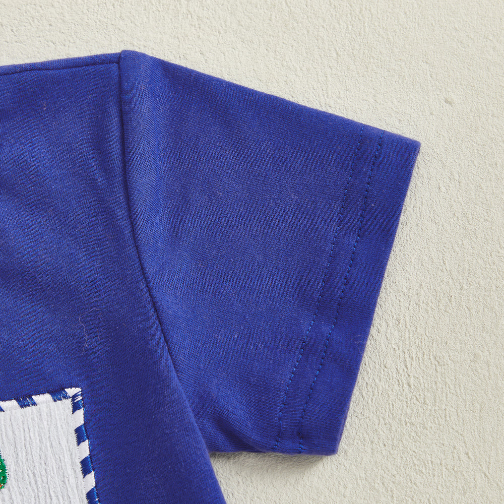 AppleTruck Zomerset Jongens | T-shirt met Appeltruck & Gestreepte Short | Katoen & Polyester | 6mnd–4jr | Blauw & Rood
