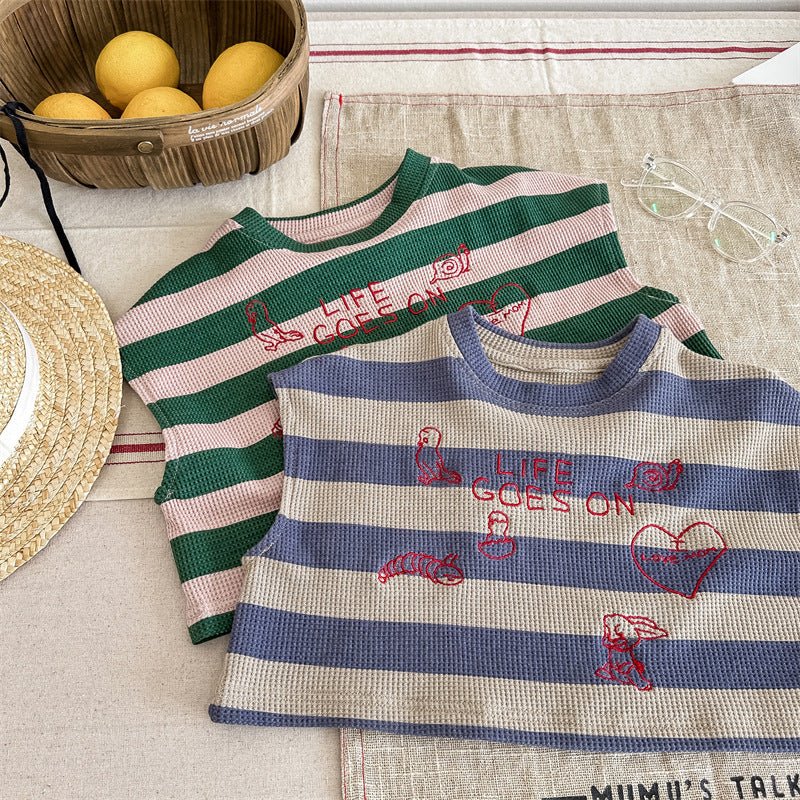 Rib Zomerset - Little Waves Unisex, Blauw/Groen, Katoen, 0-6 Jaar