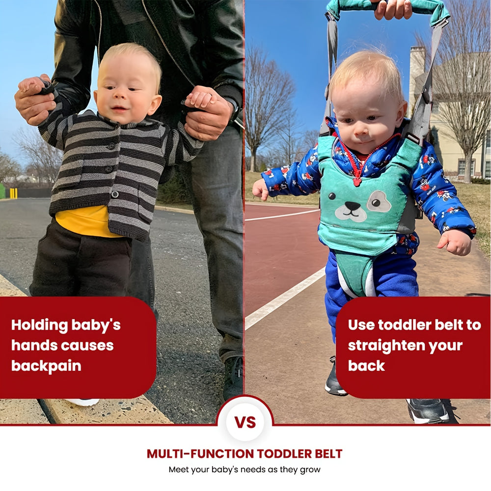 Ergonomische Loopsteun – Kigali Baby, Blauw/Bruin/Roze, Katoen, 9+ Maanden-More For Mini
