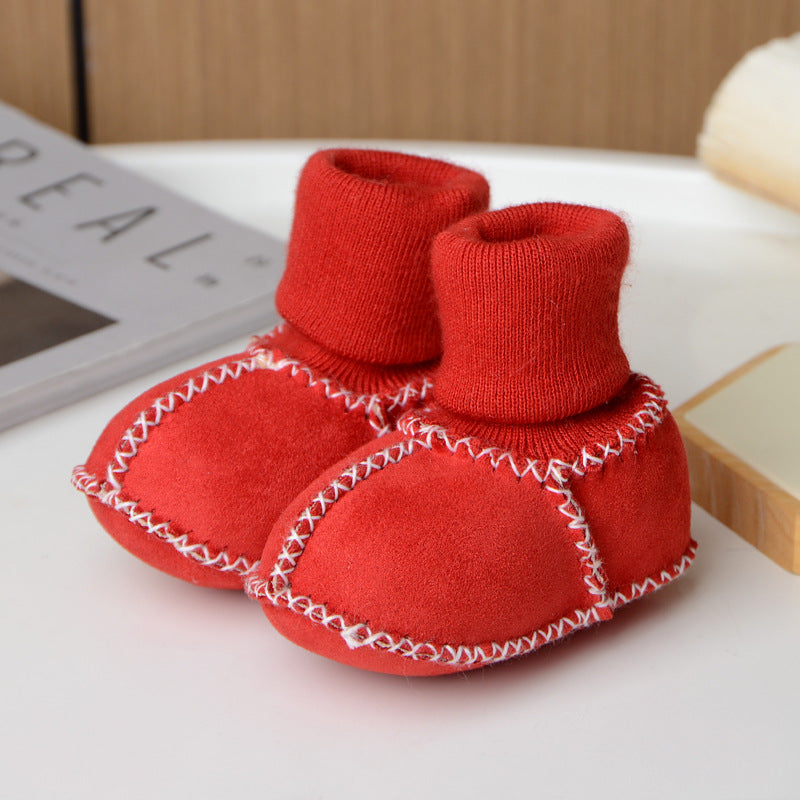 Babyslofjes – CuddleToes Unisex, Bruin/Grijs/Beige/Roze/Rood/Blauw, Suède, Maat 0-12 Maanden