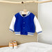 Baseball Jas - Asmara Unisex, Blauw/Roze, Katoen, Maat 0-3 jaar-More For Mini