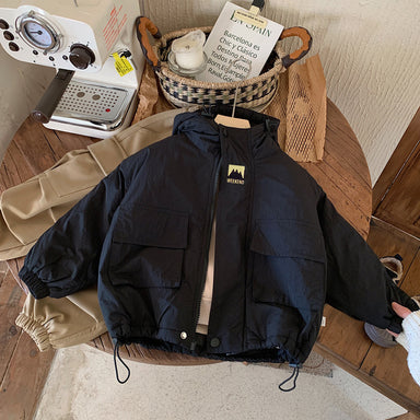 Windjas met Capuchon - Lilo Unisex, Zwart/Paars, Polyester, Maat 0-6 Jaar-More For Mini