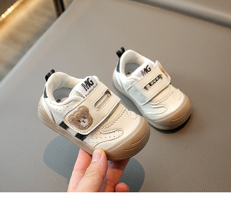 Sneaker met Klittenband - Beer Unisex, Khaki/Zwart/Rood, Maat 16-25-More For Mini