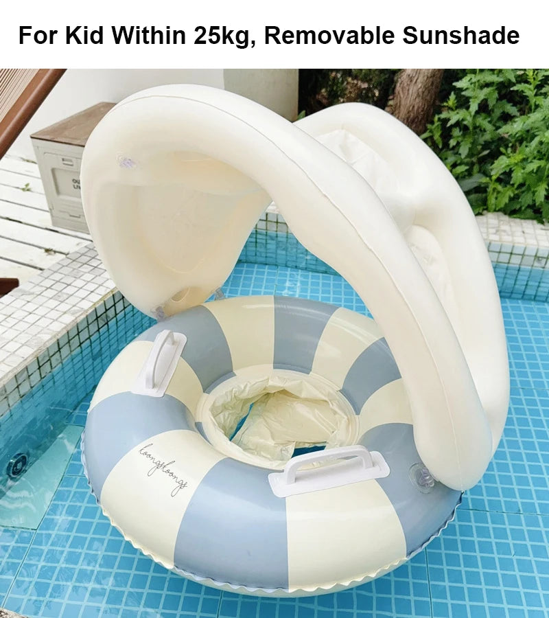 Baby Zwemring met Zonnedak – Opblaasbare Float | Tot 25kg