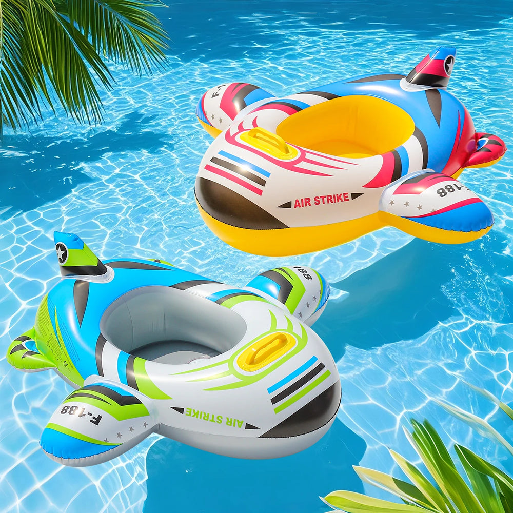 Vliegtuig Zwemband Kinderen – Opblaasbare Pool Float met Handgrepen