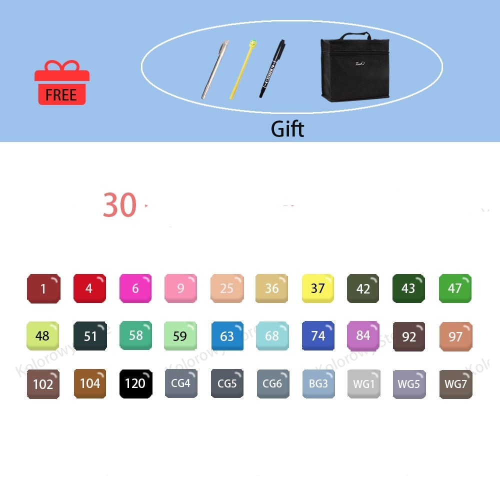 LumaColor Dubbelpunt Markers – Permanente Markers Set met 30-80 Kleuren voor Tekenen, Illustraties & Creatieve Projecten