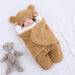 Wikkeldeken met Berenoortjes – Baby, Beige/Blauw/Roze/Wit, Fleece, Katoen-More For Mini