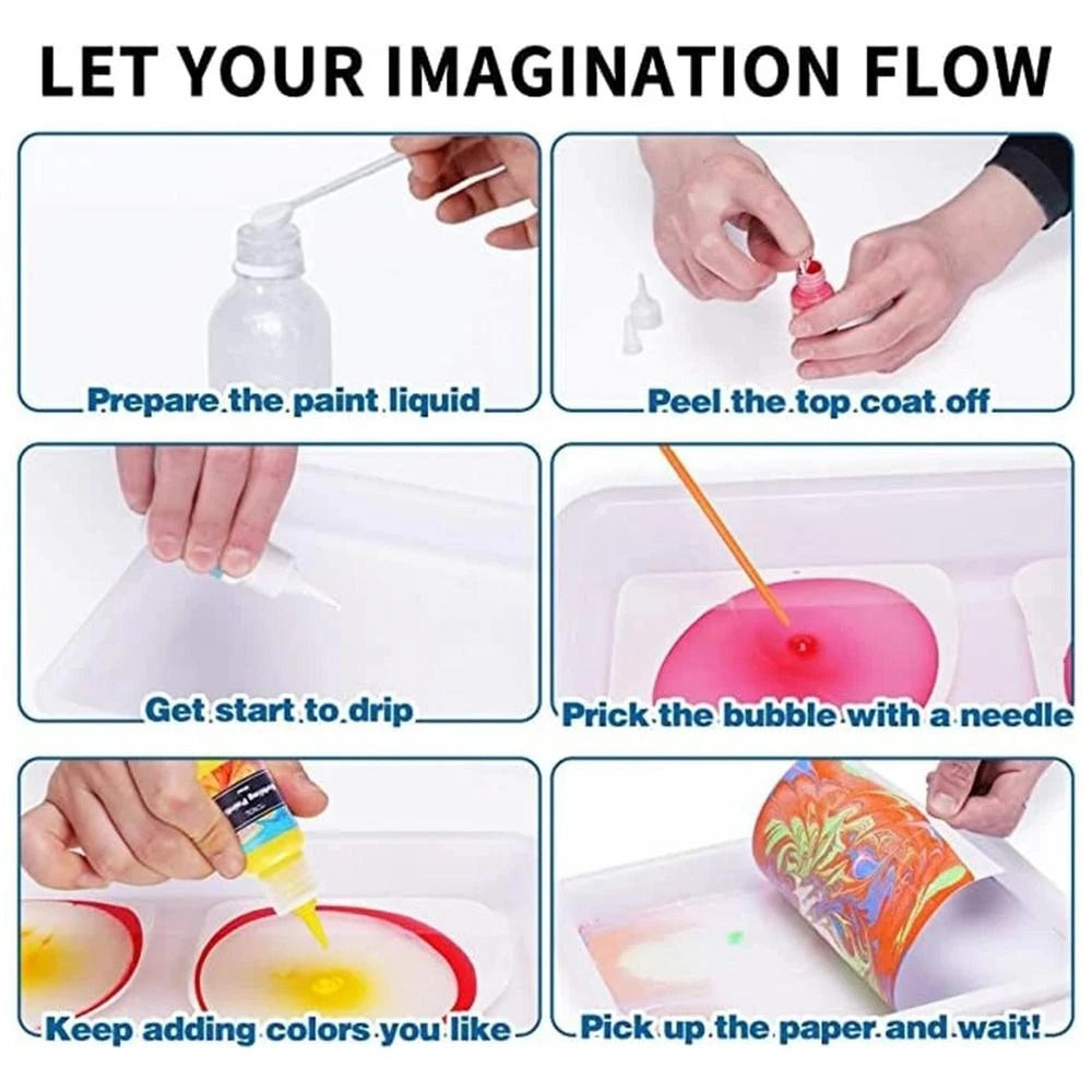 AquaMira Marble Art Kit – Complete Water Marmer Verf Set voor Unieke Creaties
