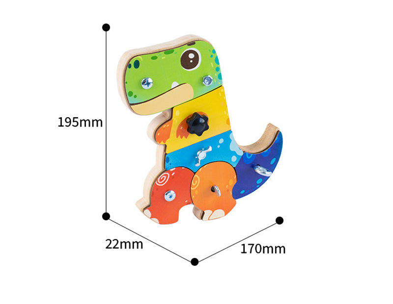 Houten dino bouwset kind | Educatief speelgoed 2+ jaar