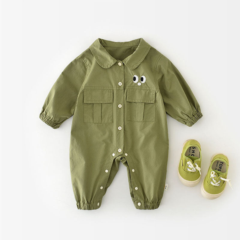 Jumpsuit - Kroko Adventure Unisex, Groen, Katoen, Maat 0-2 Jaar