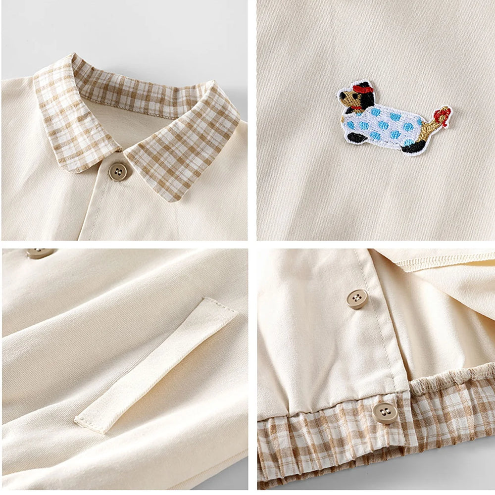 Casual Baby & Peuter Baseball Jasje – Herfst, Patchwork & Borduursels, Unisex