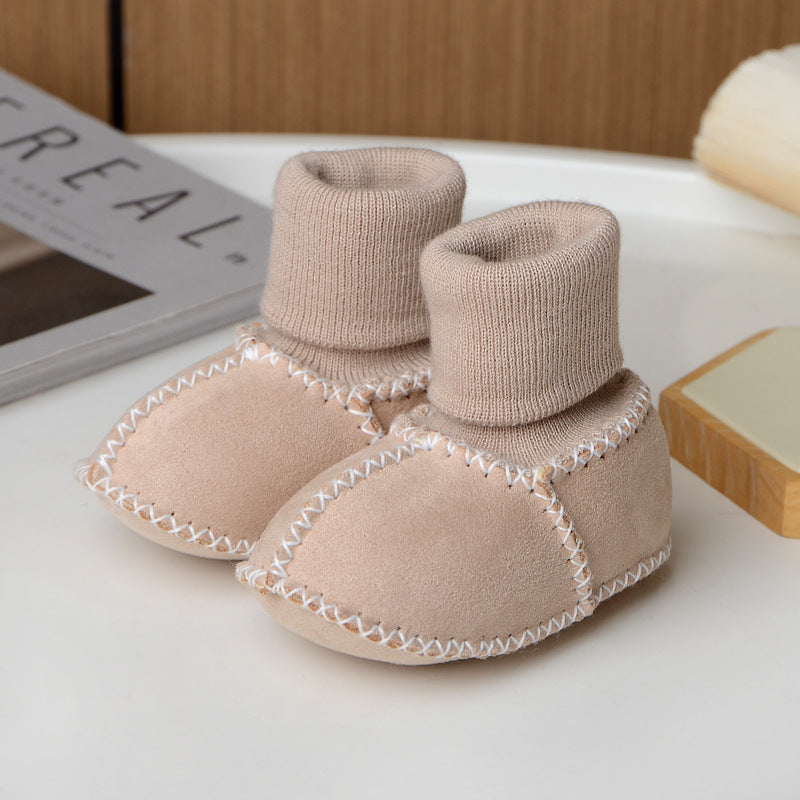 Babyslofjes – CuddleToes Unisex, Bruin/Grijs/Beige/Roze/Rood/Blauw, Suède, Maat 0-12 Maanden