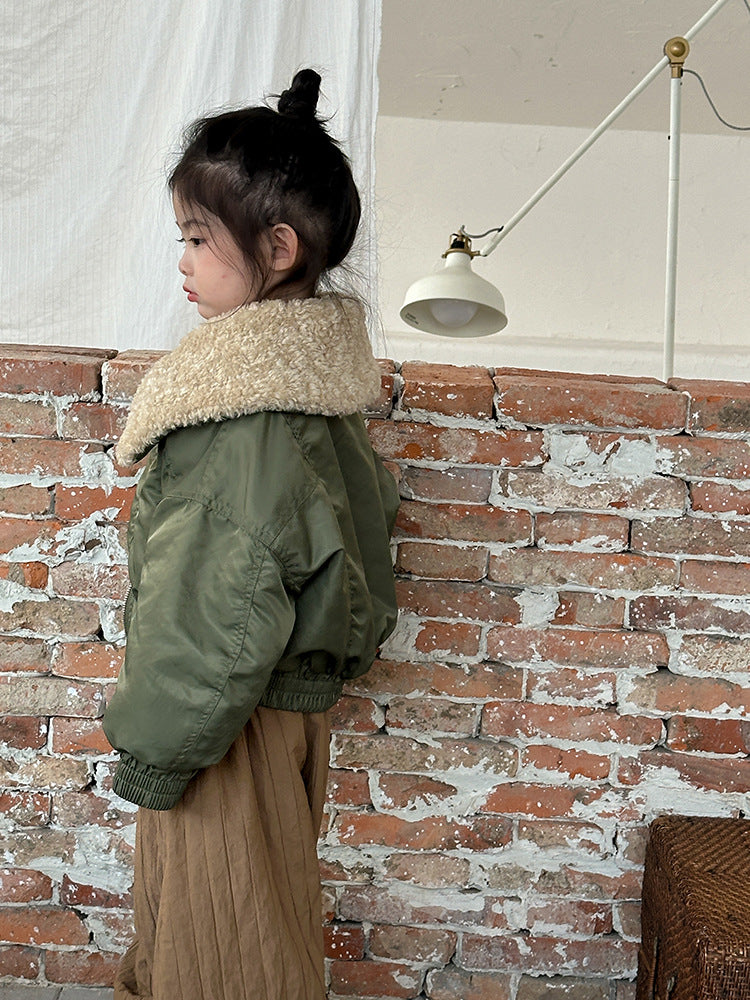 Bomber Jas - Frosty Club Meisjes, Zwart/Groen, Polyester, Maat 1-8 Jaar