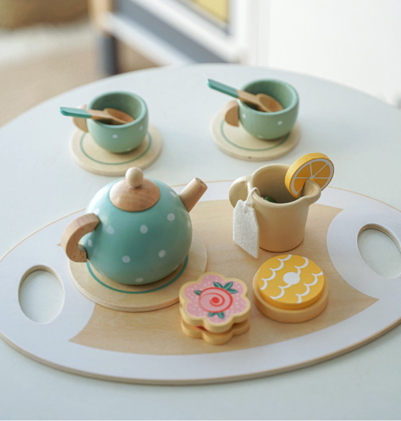 High Tea Set – Houten Speelset voor Meisjes en Jongens, Pastelkleuren, Educatief, Leeftijd 3+-More For Mini