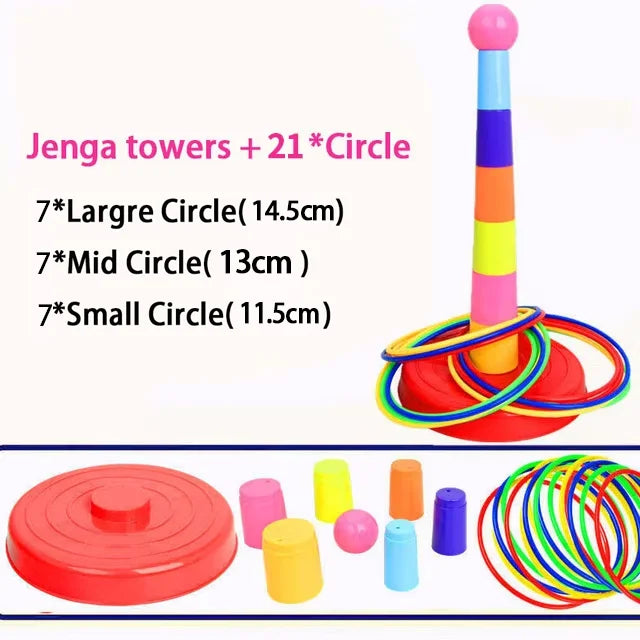 Ringwerp Spel voor Kinderen – Stapeltoren & Ring Toss | Binnen & Buiten
