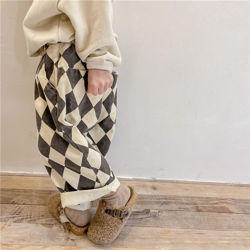 Kinderbroek Geruit Katoen – Comfortabele Broek (0–6 Jaar)
