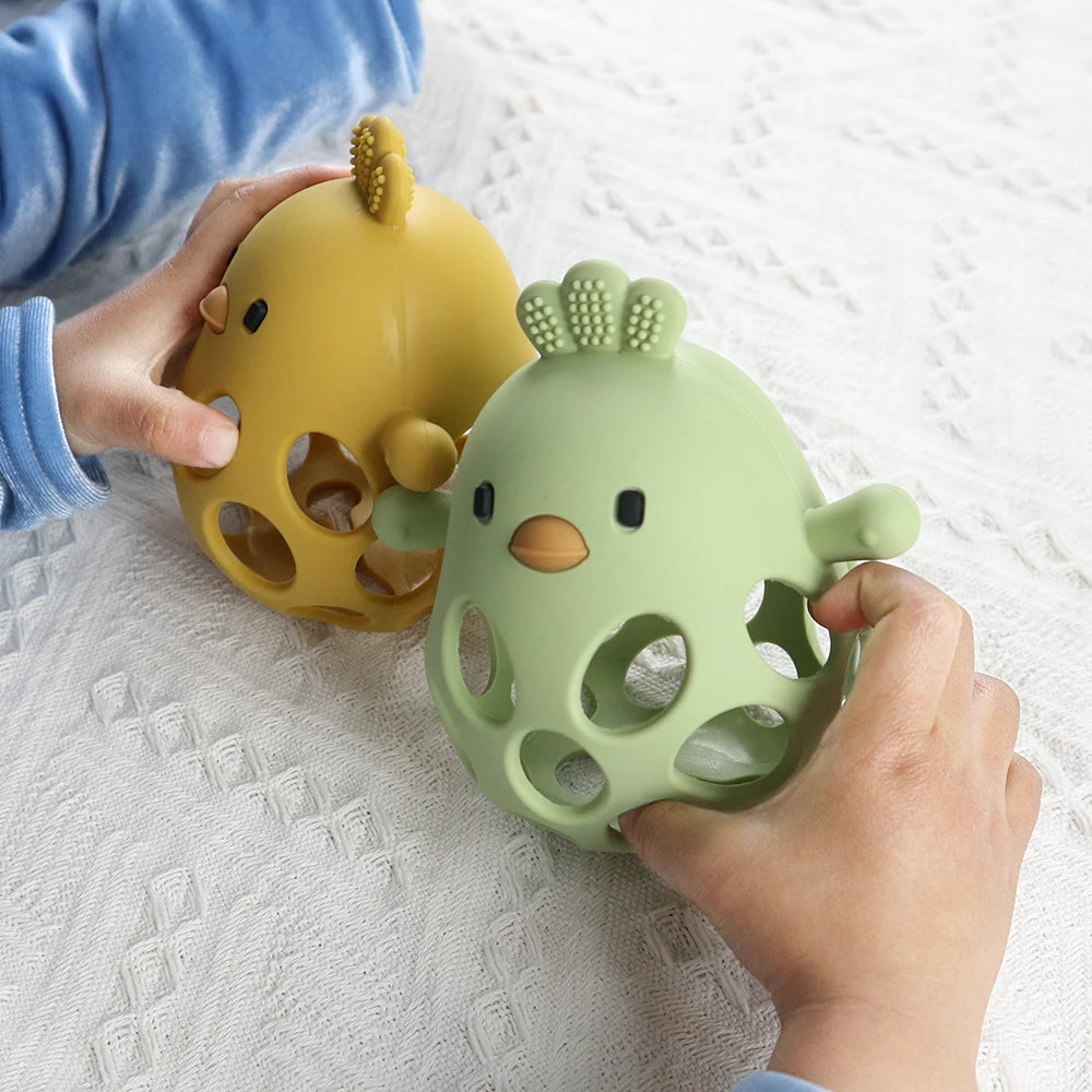 Siliconen Baby Bijtring Kuiken – BPA-vrij Bijtspeelgoed voor Tandjes