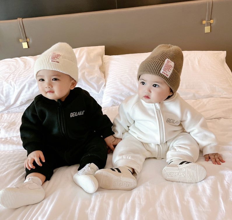 Jumpsuit met Engelenvleugels - Baby, Zwart/Wit, Katoen, Maat 0-2 Jaar-More For Mini