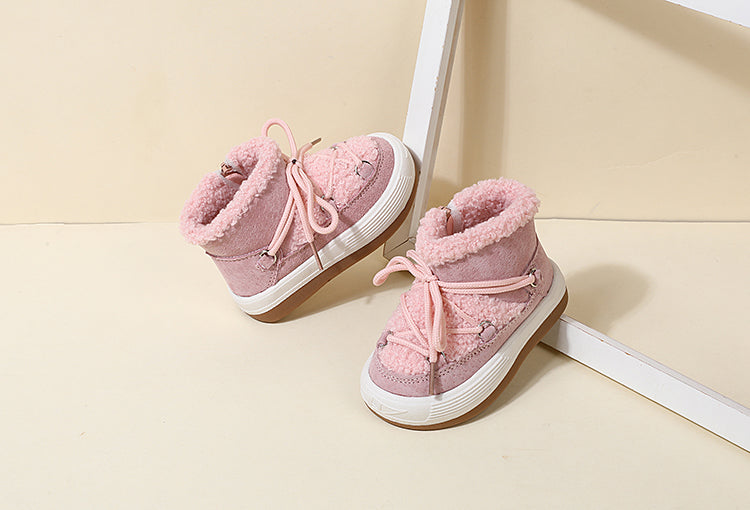 Winterlaarzen - Bama Meisjes, Zwart/Beige/Roze, Suède, Maat 15-30-More For Mini