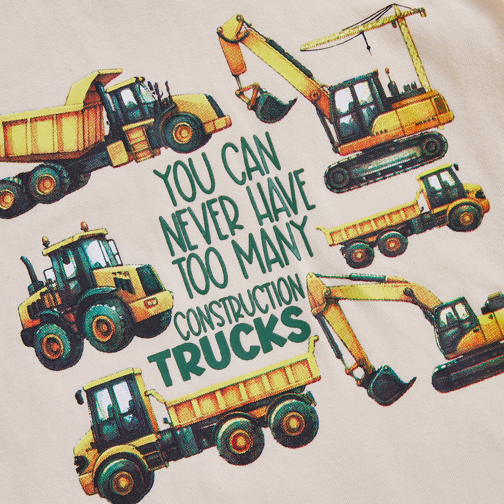 TruckPower Zomerset Jongens | T-shirt met Graafmachines & Short | Katoen & Spandex | 12mnd–5jr | Stoere Bouwvoertuig Outfit