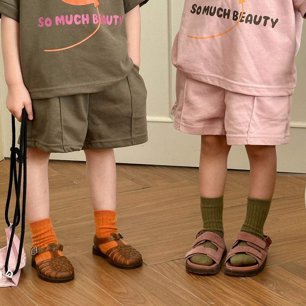 SunPop Zomerset voor Kinderen – Uniseks Shirt & Short met Zonprint | Bonbini Kids | Maat 0–9 Jaar