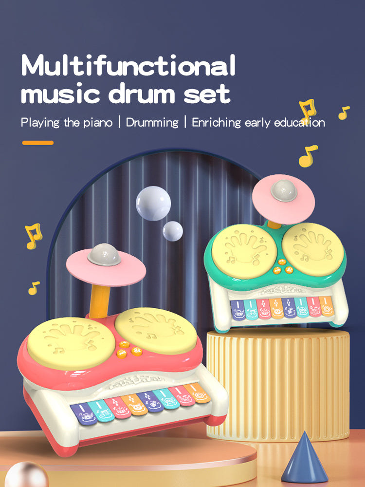 Kindertrommelset met Licht & Geluid – Educatief Muziekspeelgoed voor Baby Peuter Kleuter 1-5 Jaar