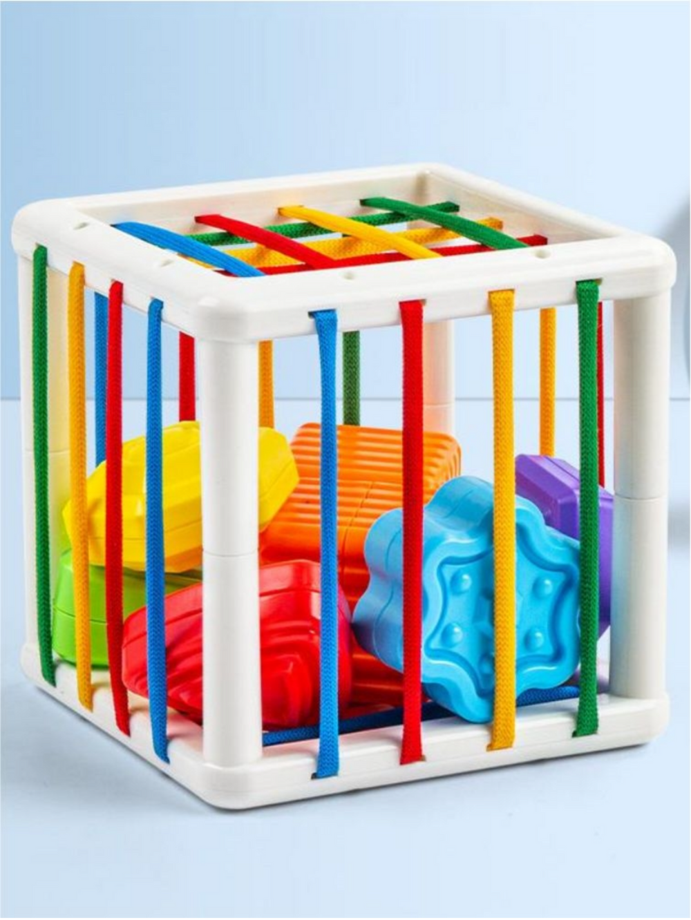 Sensorische Vormenkubus Baby – Montessori Speelgoed 6+ Maanden