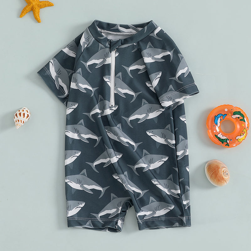 SharkSplash Zwemromper Jongens | Sneldrogend & UV-Bescherming | Haaienprint | 0-3 Jaar | Meerdere Kleuren