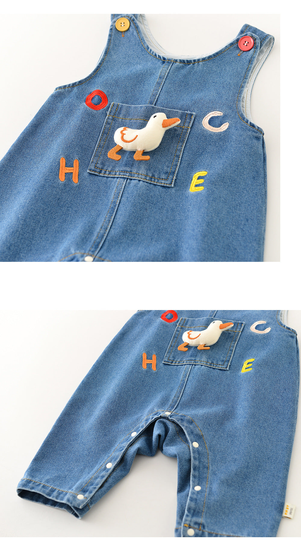 Baby Tuinbroek Denim Eend – Unisex Peuter Outfit