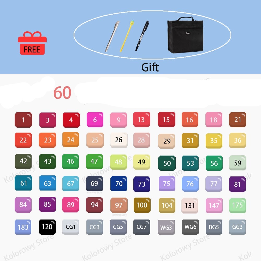 LumaColor Dubbelpunt Markers – Permanente Markers Set met 30-80 Kleuren voor Tekenen, Illustraties & Creatieve Projecten