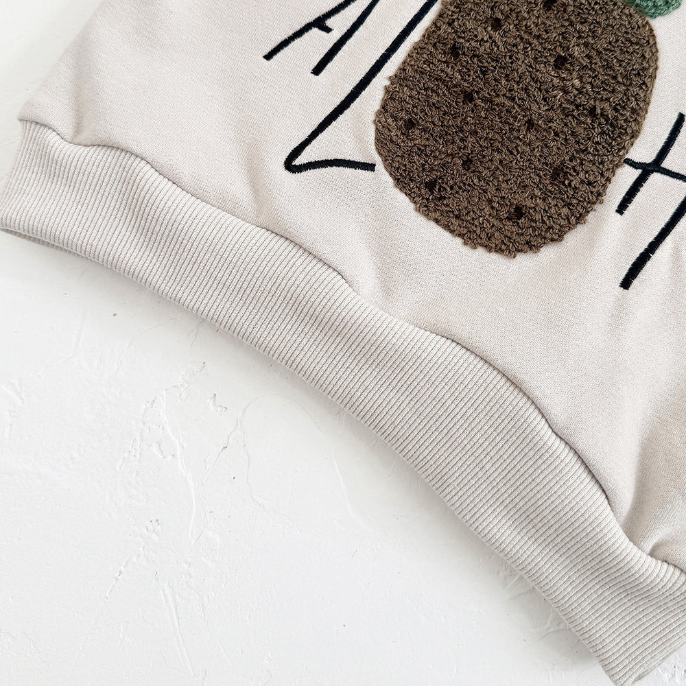 Joggingpak met Ananas - Aloha Adventure Unisex, Beige/Groen, Katoen, Maat 0-3 Jaar