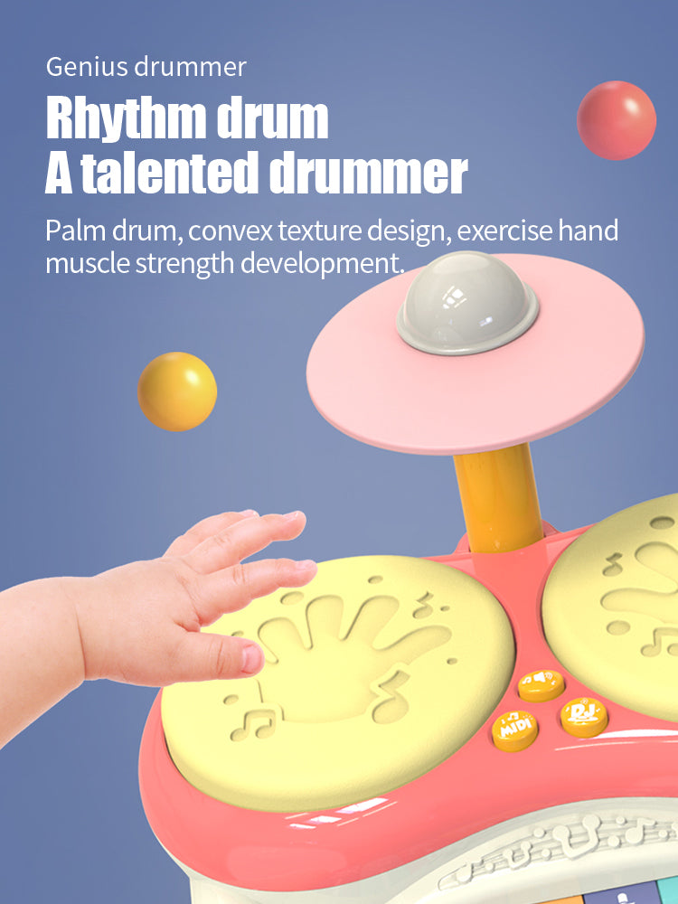 Kindertrommelset met Licht & Geluid – Educatief Muziekspeelgoed voor Baby Peuter Kleuter 1-5 Jaar