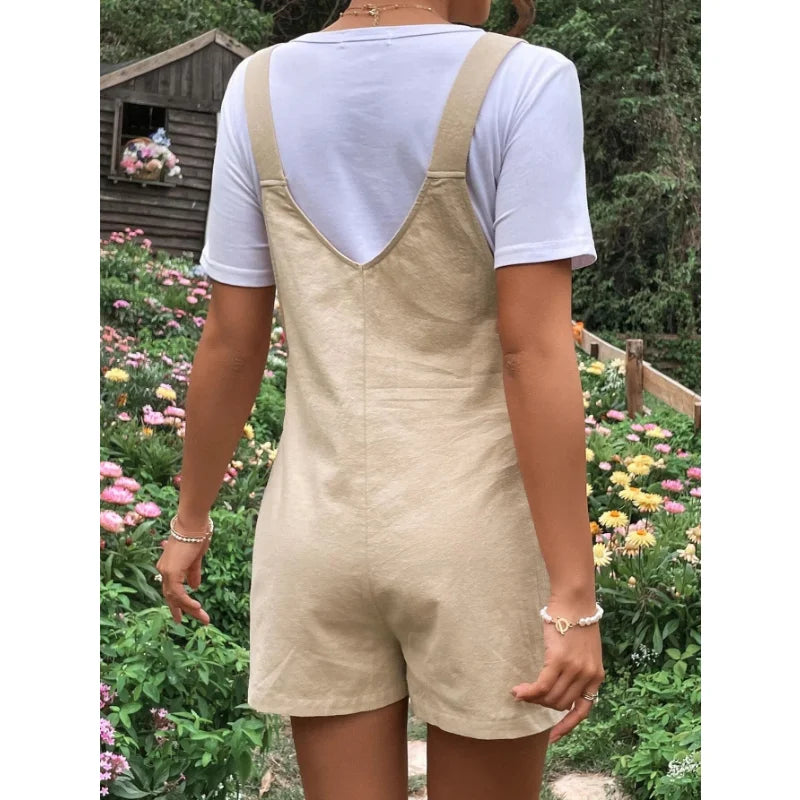 Zwangerschapsoverall Korte Tuinbroek van Katoen – Luchtige Zomer Positiekleding – Comfortabel voor Zwangere Vrouwen (S-XL)