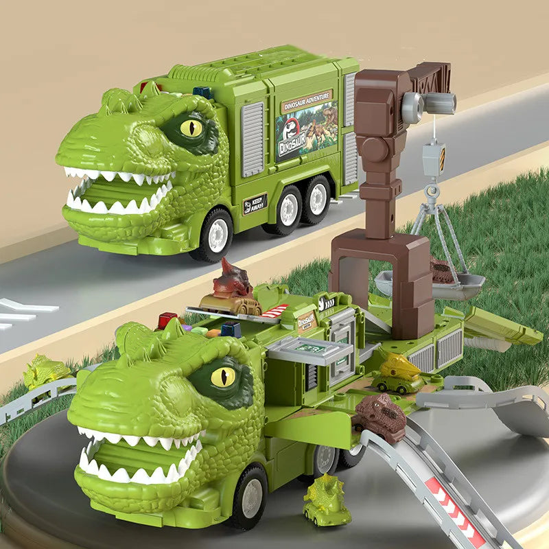 DinoQuest Opvouwbare Dinosaurus Vrachtwagen – Licht & Geluid