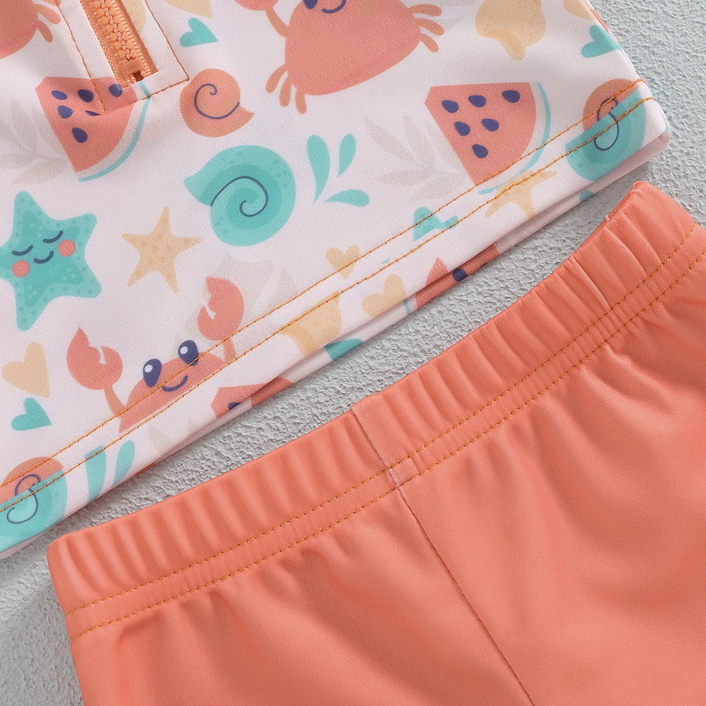Kinder Zwemset met UV Bescherming – 3-Delig (Shirt, Broek & Zonnehoed) 0–3 Jaar