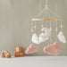 Babymobiel met Wolken - Droomwolk Unisex, Bruin/Roze, Katoen, 45 cm hoog x 23 cm breed-More For Mini
