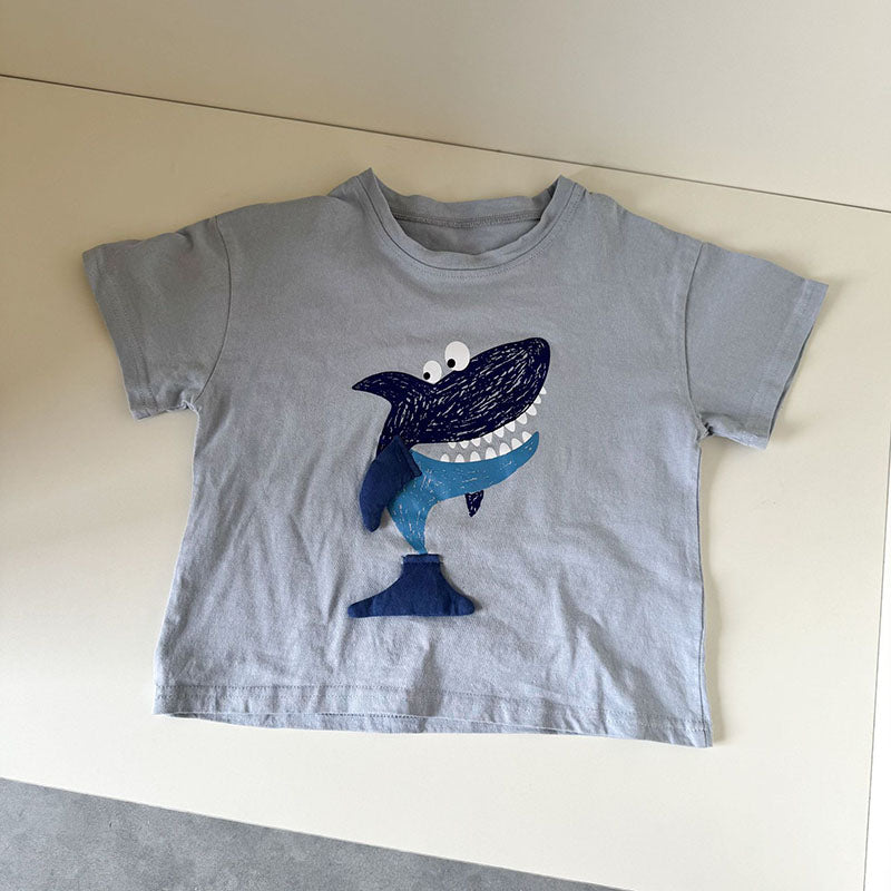 Kinder T-shirt Dierenprint – Haai of Meeuw | Katoen Baby & Peuter (0-8 jaar)