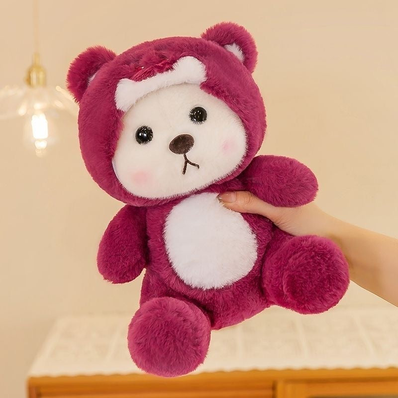 Pluche knuffelbeer 2-in-1 met afneembaar hoedje – zachte vulling, handwasbaar | teddybeer