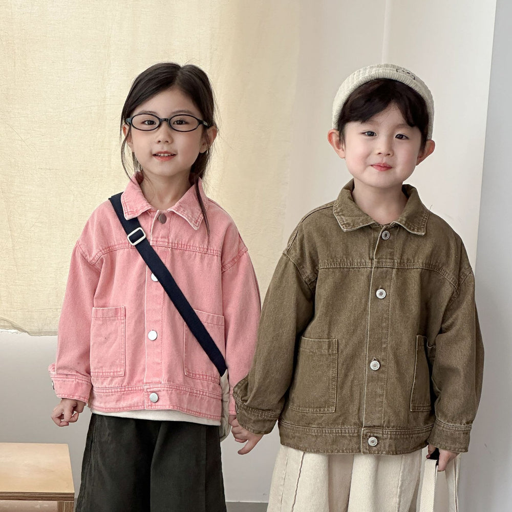 ClassicFit Kinder Spijkerjas Unisex | Denim Jas voor Meisjes & Jongens | 1–10 Jaar | Tijdloos Design met Zakken