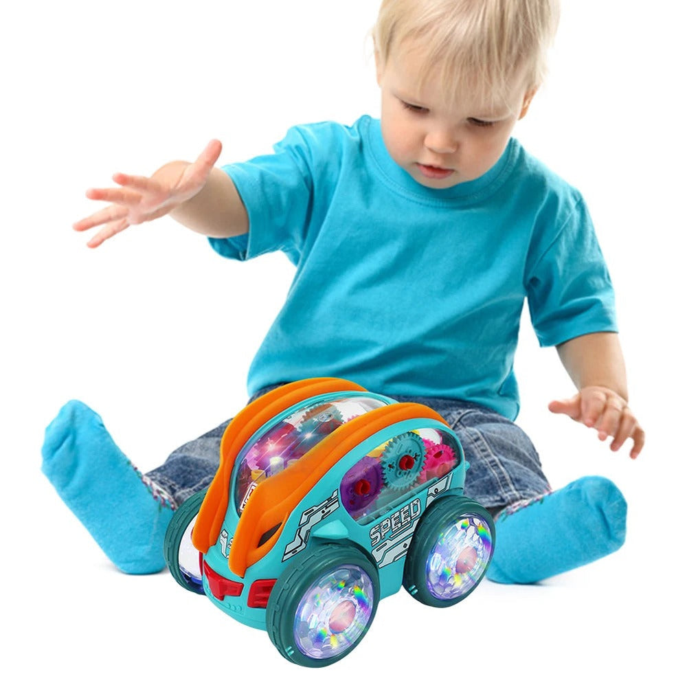 LED Stunt Auto voor Kinderen – Draait, Springt en Beweegt met Kleurrijke Lichtshow