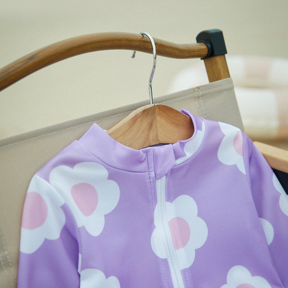 LilaBloom Zwemset Baby Meisje | UV-Bescherming | Zwemromper & Hoed | Bloemenprint | 6-24 Maanden