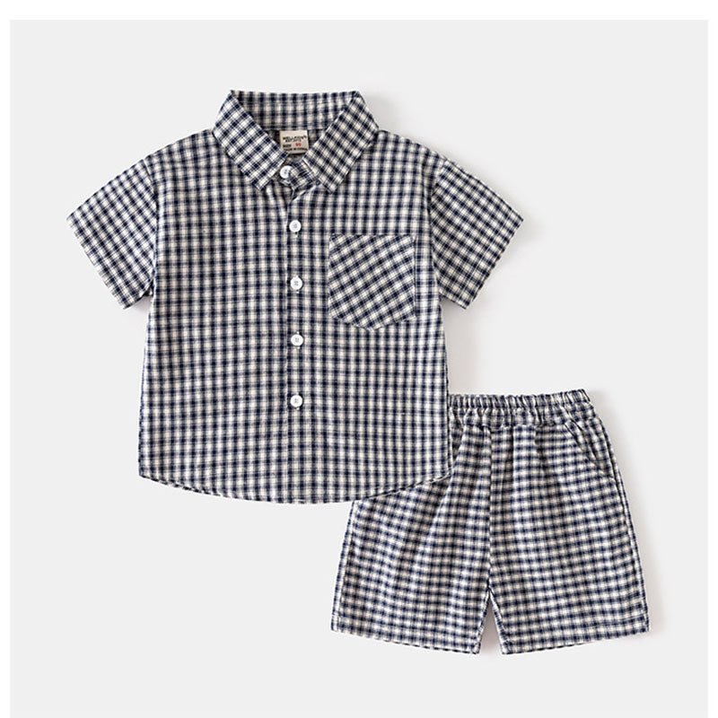 Noan Set Kind – Zomeroutfit 1-6 Jaar – T-shirt & Short – Unisex – Zacht Katoen – Comfortabel & Trendy – Blauw
