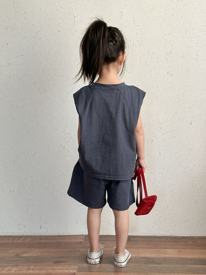 Zomer Kledingset T-shirt + Korte Broek - Team97 Unisex, Grijs/Wit, Katoen, Maat 0-8 Jaar