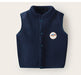 Gilet met Embleem – Woef Unisex, Bruin/Blauw/Roze/Wit, Fleece, Maat 1-5 Jaar-More For Mini