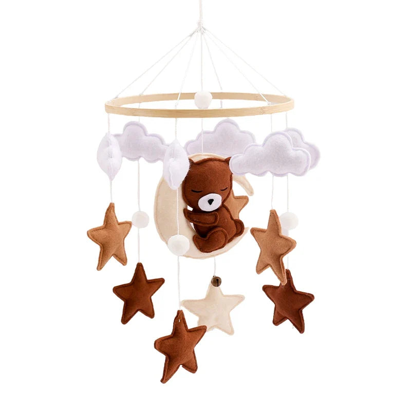 Wiegmobiel hout baby – babymobiel met beren en sterren