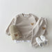 Joggingpak met Beer Embleem - Djibouti Unisex, Grijs/Roze/Geel/Blauw/Bruin, Katoen, Maat 0-4 Jaar-More For Mini