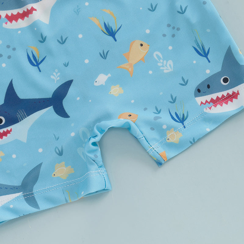 Finfin UV Zwempak Baby & Peuter – Haaienprint Zwempak met Zonneklep (0-5 Jaar) – UPF50+ Zonnebescherming
