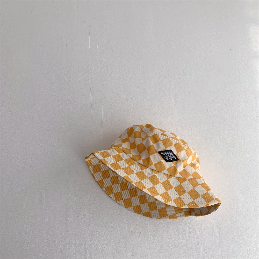 BrightBlox Kinder Bucket Hat 2–6 Jaar – Zonnehoed Katoen | Geruit | Ademend & Opvouwbaar